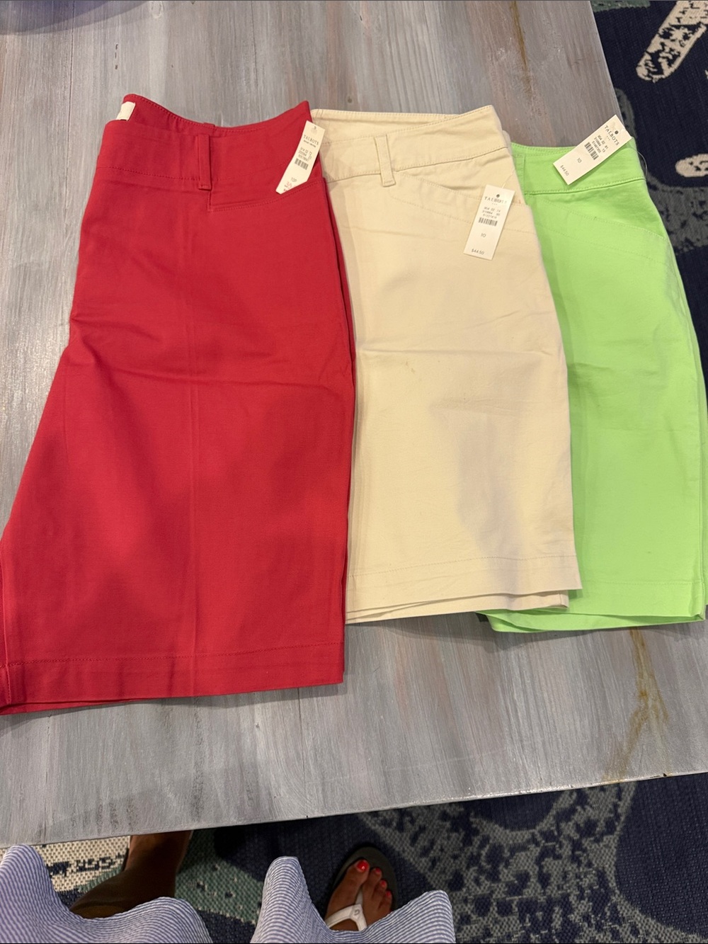 Talbots Shorts in Red, Khaki & Lime Green - Trio